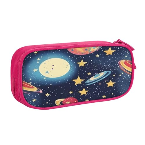 njkhbolk Tragbarer Briefpapier-Organizer mit Sternenhimmel-Universum, großes Fassungsvermögen, doppellagiges Federmäppchen mit Reißverschluss von njkhbolk