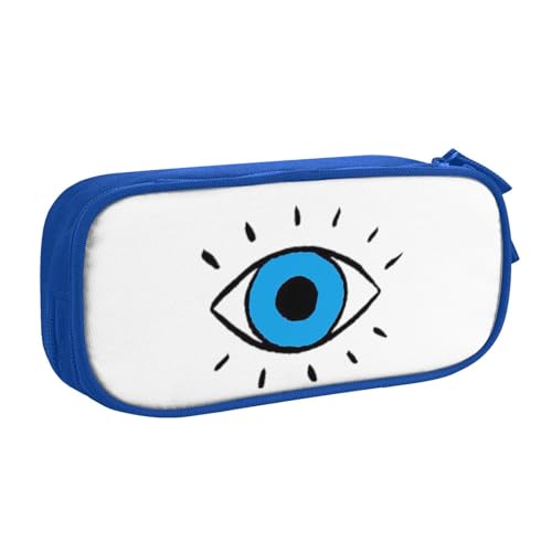 njkhbolk Tragbarer Briefpapier-Organizer mit bösem Blick, großes Fassungsvermögen, doppellagiges Federmäppchen mit Reißverschluss von njkhbolk