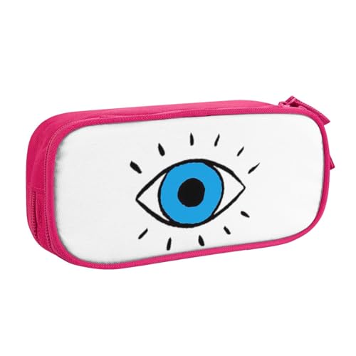 njkhbolk Tragbarer Briefpapier-Organizer mit bösem Blick, großes Fassungsvermögen, doppellagiges Federmäppchen mit Reißverschluss von njkhbolk