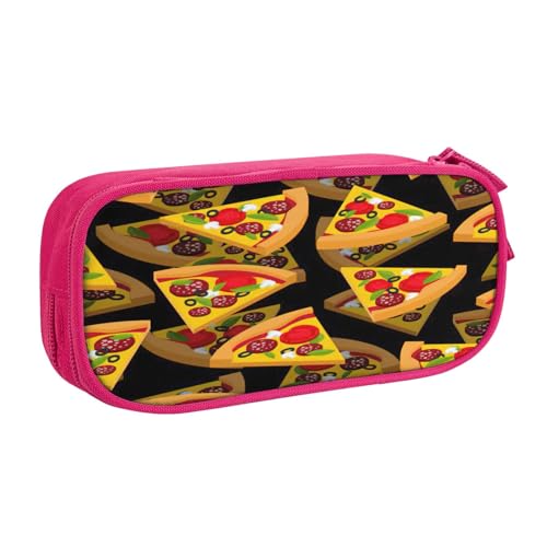 njkhbolk Tragbarer Pizza-Organizer mit 3D-Druck, großes Fassungsvermögen, doppellagiges Federmäppchen mit Reißverschluss von njkhbolk