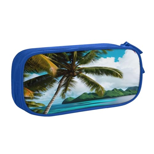 njkhbolk Tragbarer Schreibwaren-Organizer mit Norwegen-Inseln, großes Fassungsvermögen, doppellagiges Federmäppchen mit Reißverschluss von njkhbolk