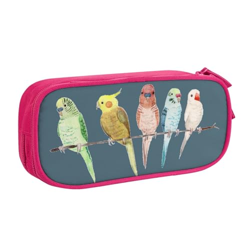 njkhbolk Tragbares, buntes Federmäppchen mit Papageien auf Baum-Aufdruck, großes Fassungsvermögen, doppellagiges Federmäppchen mit Reißverschluss njkhbolk Tragbares, buntes Federmäppchen mit Papageien auf Baum-Aufdruck, großes Fassungsvermögen, doppellagiges Federmäppchen mit Reißverschluss von njkhbolk