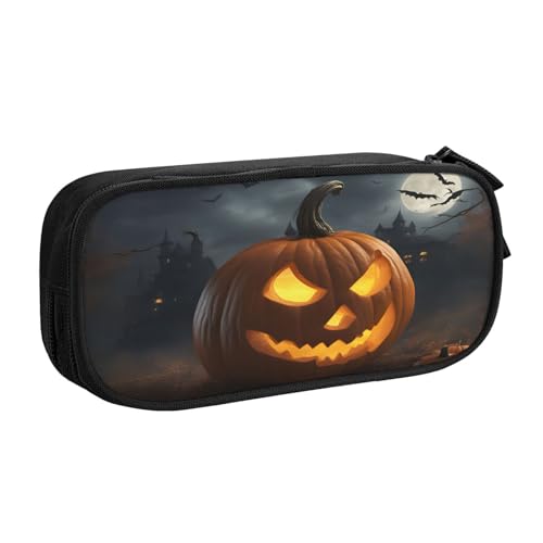 njkhbolk Tragbares Federmäppchen mit Halloween-Kürbis-Aufdruck, großes Fassungsvermögen, doppellagiges Federmäppchen mit Reißverschluss njkhbolk Tragbares Federmäppchen mit Halloween-Kürbis-Aufdruck, großes Fassungsvermögen, doppellagiges Federmäppchen mit Reißverschluss von njkhbolk