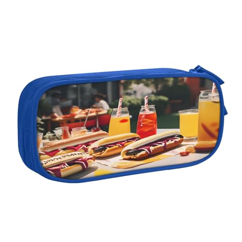 njkhbolk Tragbares Federmäppchen mit Hot-Dog- und Limonade-Aufdruck, großes Fassungsvermögen, doppellagiges Federmäppchen mit Reißverschluss njkhbolk Tragbares Federmäppchen mit Hot-Dog- und Limonade-Aufdruck, großes Fassungsvermögen, doppellagiges Federmäppchen mit Reißverschluss von njkhbolk