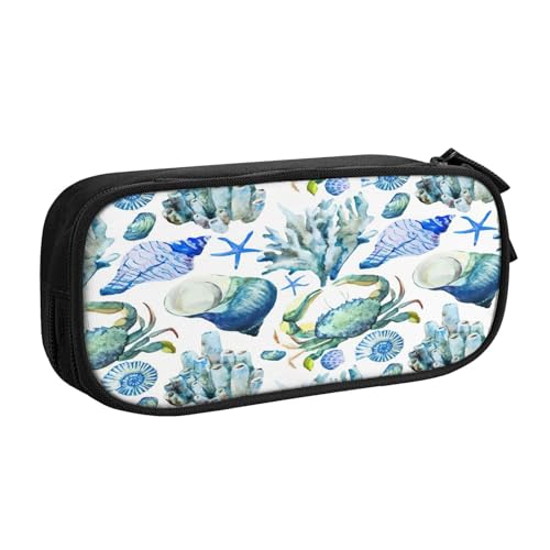njkhbolk Tragbares Federmäppchen mit Krabben-Motiv, großes Fassungsvermögen, doppellagiges Federmäppchen mit Reißverschluss njkhbolk Tragbares Federmäppchen mit Krabben-Motiv, großes Fassungsvermögen, doppellagiges Federmäppchen mit Reißverschluss von njkhbolk