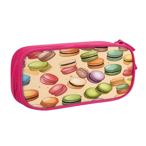 njkhbolk Tragbares Federmäppchen mit Macaron-Keksgeschmack, großes Fassungsvermögen, doppellagiges Federmäppchen mit Reißverschluss von njkhbolk