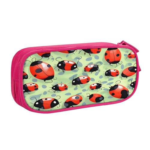 njkhbolk Tragbares Federmäppchen mit Marienkäfer-Motiv, großes Fassungsvermögen, doppellagiges Federmäppchen mit Reißverschluss njkhbolk Tragbares Federmäppchen mit Marienkäfer-Motiv, großes Fassungsvermögen, doppellagiges Federmäppchen mit Reißverschluss von njkhbolk