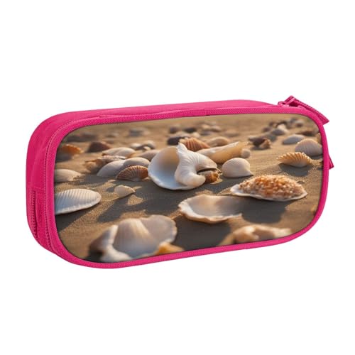 njkhbolk Tragbares Federmäppchen mit Muschel-Landschaft am Strand, großes Fassungsvermögen, doppellagiges Federmäppchen mit Reißverschluss njkhbolk Tragbares Federmäppchen mit Muschel-Landschaft am Strand, großes Fassungsvermögen, doppellagiges Federmäppchen mit Reißverschluss von njkhbolk