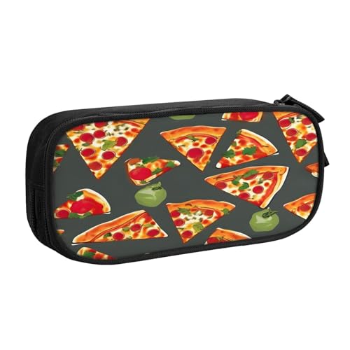 njkhbolk Tragbares Federmäppchen mit Pizza-Muster, großes Fassungsvermögen, doppellagiges Federmäppchen mit Reißverschluss njkhbolk Tragbares Federmäppchen mit Pizza-Muster, großes Fassungsvermögen, doppellagiges Federmäppchen mit Reißverschluss von njkhbolk