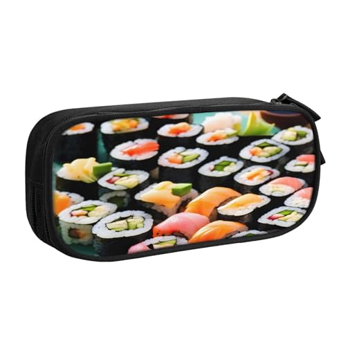 njkhbolk Tragbares Federmäppchen mit Sushi-Druck, großes Fassungsvermögen, doppellagiges Federmäppchen mit Reißverschluss njkhbolk Tragbares Federmäppchen mit Sushi-Druck, großes Fassungsvermögen, doppellagiges Federmäppchen mit Reißverschluss von njkhbolk