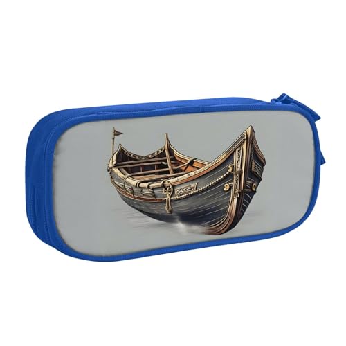 njkhbolk Tragbares Federmäppchen mit altem Wikinger-Boot-Aufdruck, großes Fassungsvermögen, doppellagiges Federmäppchen mit Reißverschluss njkhbolk Tragbares Federmäppchen mit altem Wikinger-Boot-Aufdruck, großes Fassungsvermögen, doppellagiges Federmäppchen mit Reißverschluss von njkhbolk