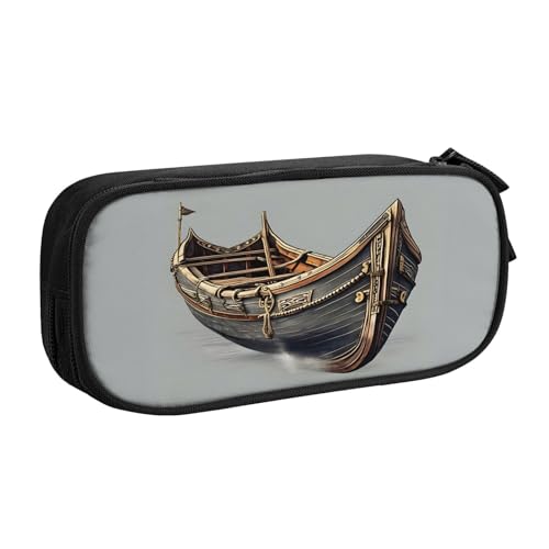 njkhbolk Tragbares Federmäppchen mit altem Wikinger-Boot-Aufdruck, großes Fassungsvermögen, doppellagiges Federmäppchen mit Reißverschluss njkhbolk Tragbares Federmäppchen mit altem Wikinger-Boot-Aufdruck, großes Fassungsvermögen, doppellagiges Federmäppchen mit Reißverschluss von njkhbolk