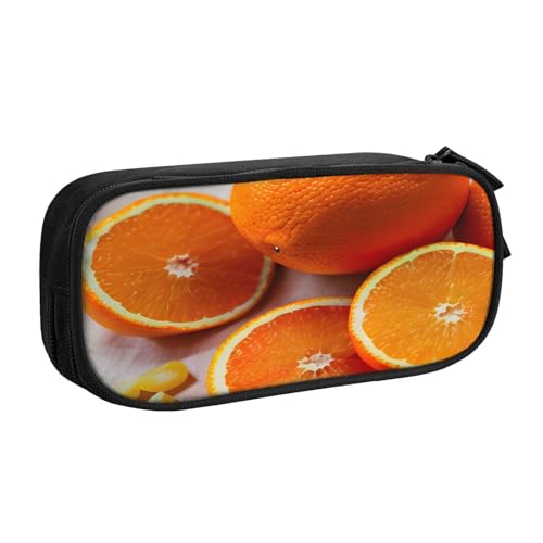 njkhbolk Tragbares Federmäppchen mit frischem orangefarbenem Obstdruck, großes Fassungsvermögen, doppellagiges Federmäppchen mit Reißverschluss njkhbolk Tragbares Federmäppchen mit frischem orangefarbenem Obstdruck, großes Fassungsvermögen, doppellagiges Federmäppchen mit Reißverschluss von njkhbolk