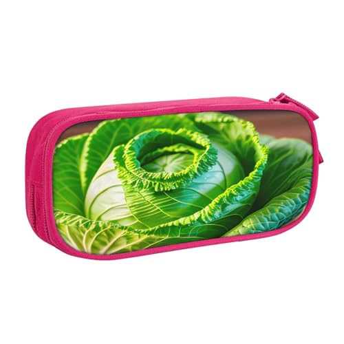 njkhbolk Tragbares Federmäppchen mit hellem Kohldruck, großes Fassungsvermögen, doppellagiges Federmäppchen mit Reißverschluss von njkhbolk