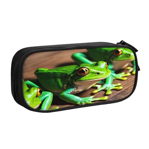 njkhbolk Tragbares Federmäppchen mit lustigem Frosch-Aufdruck, großes Fassungsvermögen, doppellagiges Federmäppchen mit Reißverschluss njkhbolk Tragbares Federmäppchen mit lustigem Frosch-Aufdruck, großes Fassungsvermögen, doppellagiges Federmäppchen mit Reißverschluss von njkhbolk