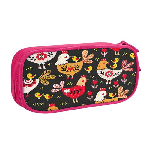 njkhbolk Tragbares Federmäppchen mit niedlichem Hahn-Aufdruck, großes Fassungsvermögen, doppellagiges Federmäppchen mit Reißverschluss njkhbolk Tragbares Federmäppchen mit niedlichem Hahn-Aufdruck, großes Fassungsvermögen, doppellagiges Federmäppchen mit Reißverschluss von njkhbolk
