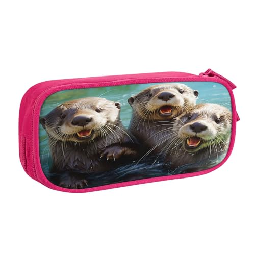 njkhbolk Tragbares Federmäppchen mit niedlichem Otter-Druck, großes Fassungsvermögen, doppellagiges Federmäppchen mit Reißverschluss njkhbolk Tragbares Federmäppchen mit niedlichem Otter-Druck, großes Fassungsvermögen, doppellagiges Federmäppchen mit Reißverschluss von njkhbolk