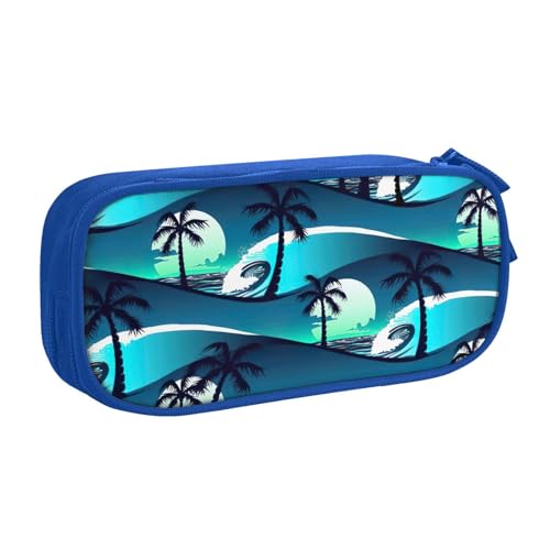 njkhbolk Tragbares Skateboard mit Palmen, Wellendruck, Schreibwaren-Organizer, großes Fassungsvermögen, doppellagiges Federmäppchen mit Reißverschluss njkhbolk Tragbares Skateboard mit Palmen, Wellendruck, Schreibwaren-Organizer, großes Fassungsvermögen, doppellagiges Federmäppchen mit Reißverschluss von njkhbolk