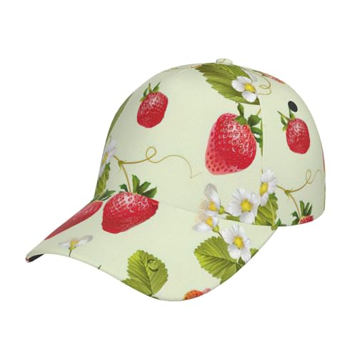 njkhbolk Unisex Erwachsene Baseball Cap Strawberry Baseball Cap Verstellbar Schwarz Einheitsgröße, Schwarz , Einheitsgröße von njkhbolk