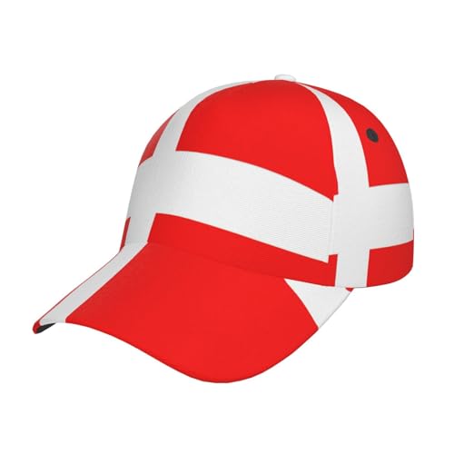 njkhbolk Unisex Erwachsene Einstellbare Dänemark Dänische Flagge Print Baseball Cap Schwarz, Schwarz, Einheitsgröße von njkhbolk