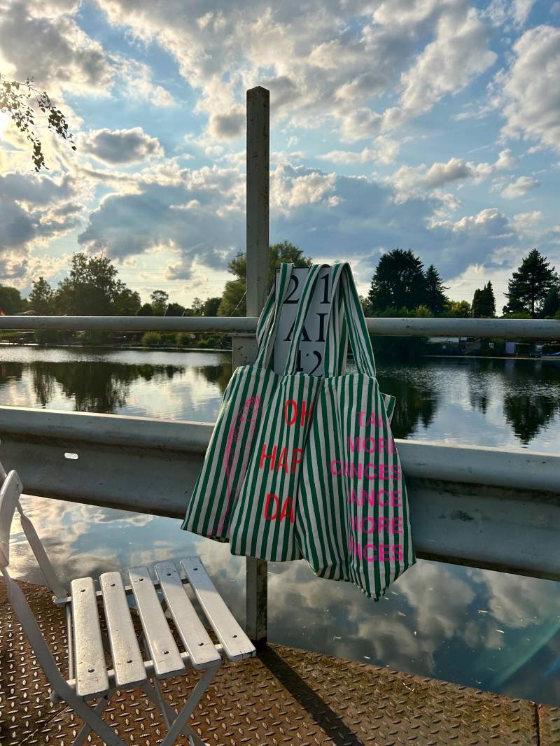 Großer Shopper Tote Bag Neon Nkhamburg Baumwolltasche Stoffbeutel Einkaufstasche Siebdruck Spruch Hamburg Modern Strandtasche Schriftzug von nkhamburg