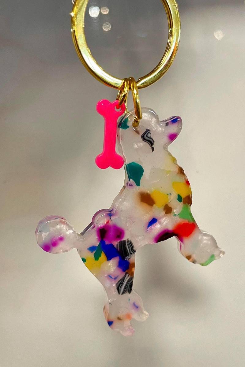 Schlüsselanhänger Keyring Pudel Hund Dackel Dachshund Bunt Neon Geschenke Mitbringsel Hundezubehör Accessoires Taschenanhänger von nkhamburg
