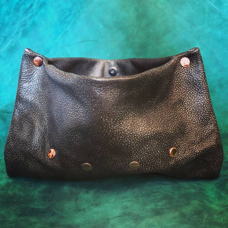 Gunmetal Street Chic Leder Clutch/Leder Geldbeutel/Leder Handtasche von nklugerdesigns
