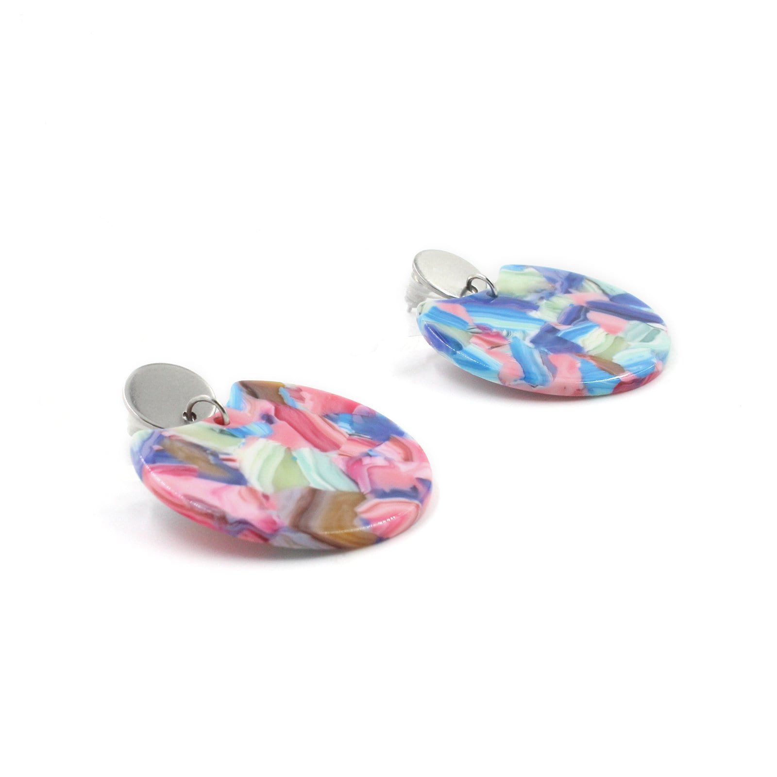 Rosa Kreis Ausschnitt Acryl Ohrringe/Schildkröte Shell Statement von nklugerdesigns