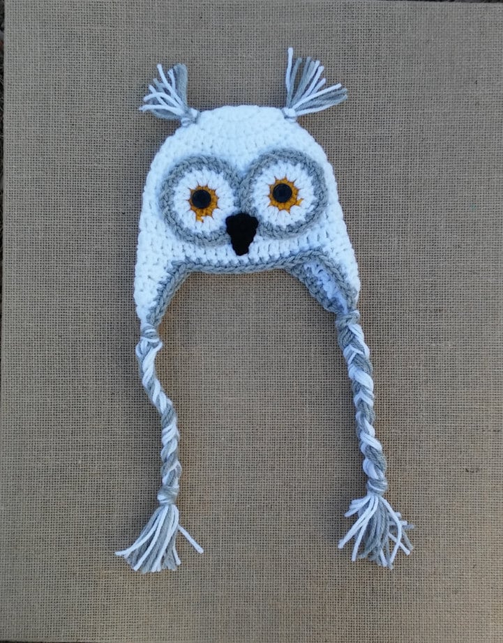 Gehäkelte Eulenmütze, Neugeborenen Eulenmütze Baby Eule Mütze Mädchen Pink Grauer Babyrosa Foto Requisiten von nloco33