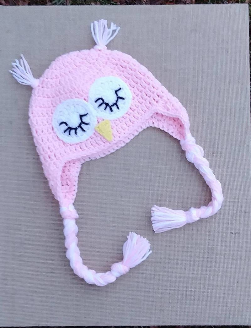 Gehäkelte Eulenmütze, Sleepy Owl Hut, Neugeborenen Baby Mädchen Eule Foto Prop, Eulenmütze Gehäkelt von nloco33