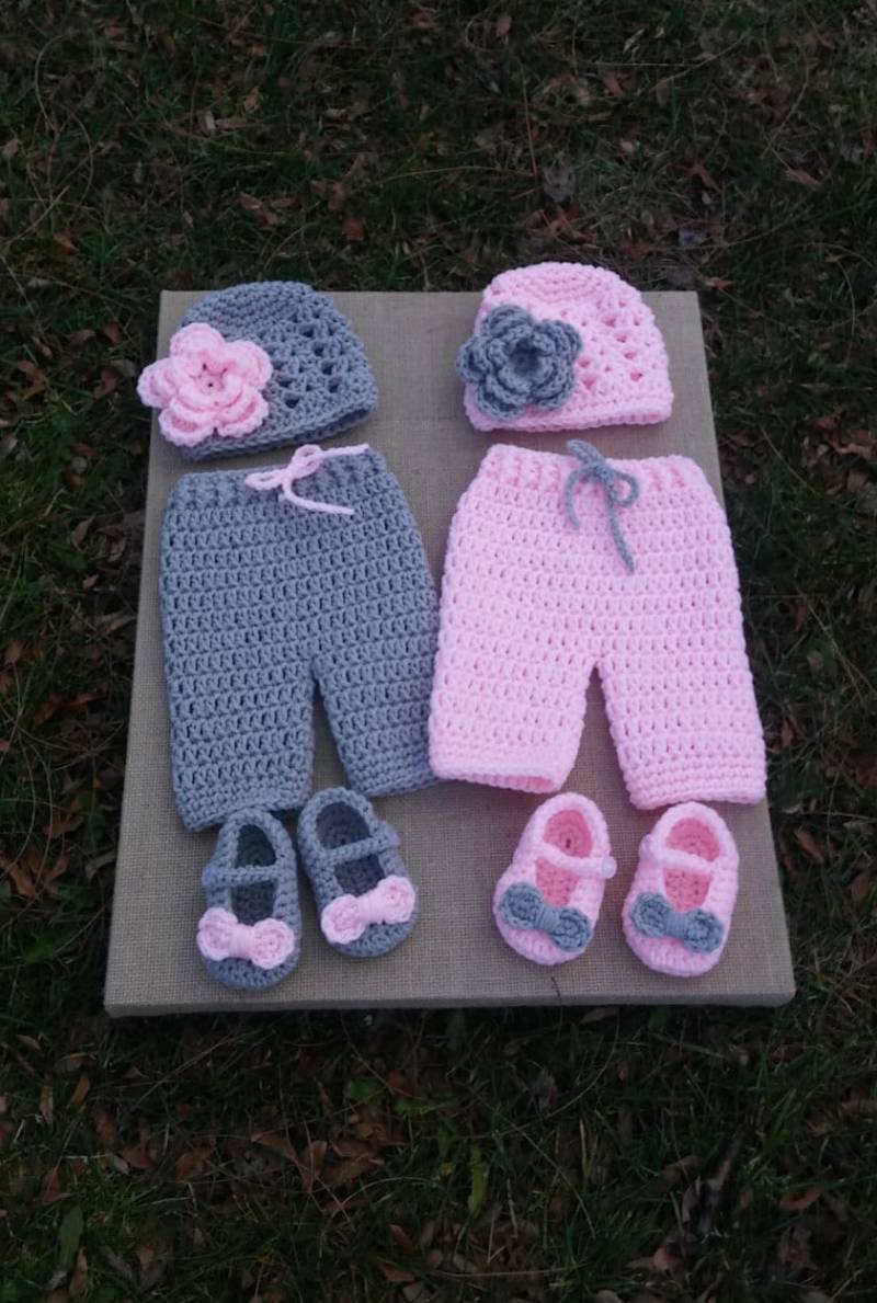 Zwillinge Foto Requisite Outfit, Gehäkelt Baby Neugeborene Zwillinge, Mädchen Mütze, Krankenhaus Geschenk, Gehäkelte Babt Mütze von nloco33