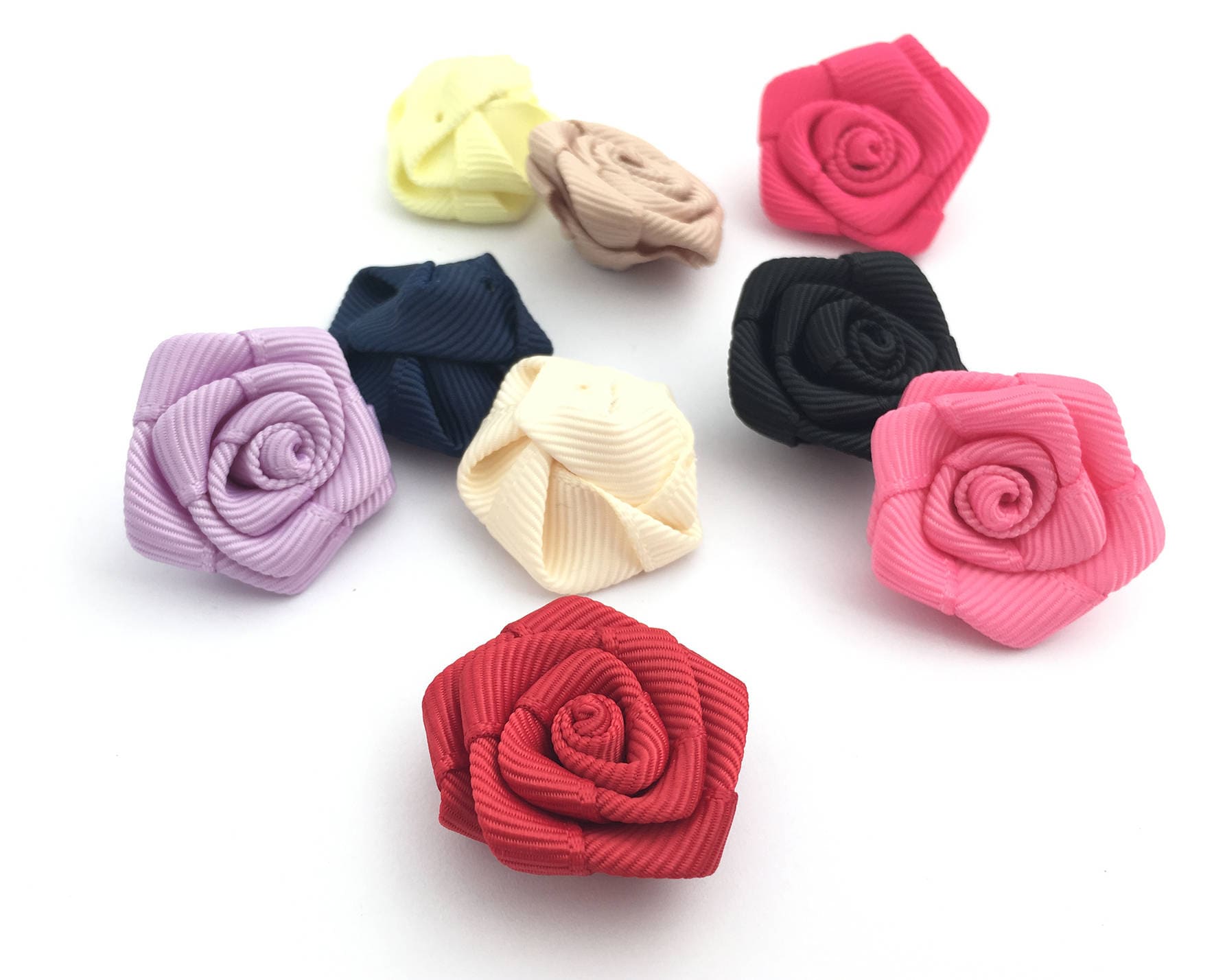 28mm Rippenband Blume, Satin Rosetten, Brauthochzeit Verzierung, Stoffblume, Gerollte Rosen, Wholesale, 8B08Gg, 1-6/2, 7/2 von nloiscrafts