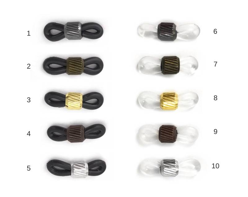 Brillenkettenenden Brillenhalter Brillenschlaufe Brillengriffe Schlüsselband Ersatzteile Gold Rhodium Gunmetal Antique Bronze Kupfer, 1-6/6 von nloiscrafts