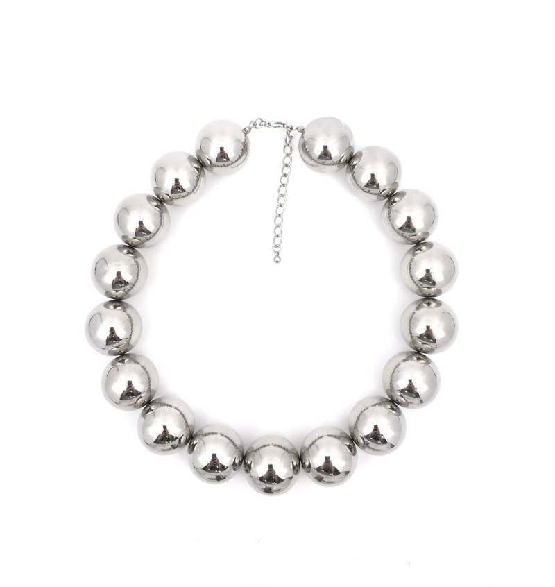Chunky Silber Ball Halskette, Big Bold Statement Braut Hochzeitskette, 25 Mm Große Bead, 2-3/5 3/6 von nloiscrafts