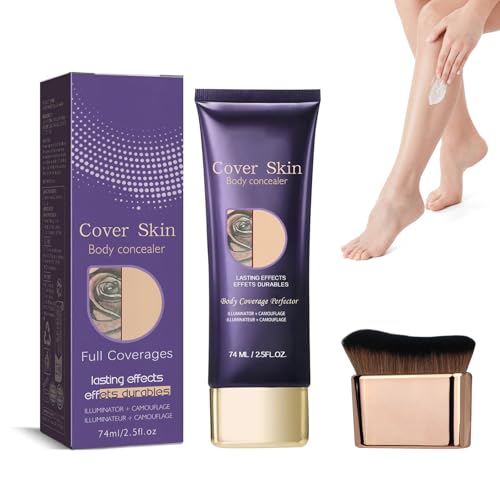 Body Full Coverage Perfector Waterproof All Over Teint Perfector with Extra Large Body Makeup Brush, Tattoo Cover Up Cream, Long Lasting Sweat-Proof Concealer for Women von nnOuOnn
