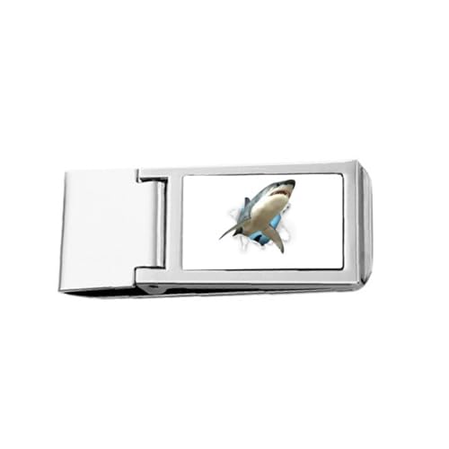 Animal Paper Break Shocks Sharks Slim Money Clip Stainless Holder Pocket Wallet von no/no