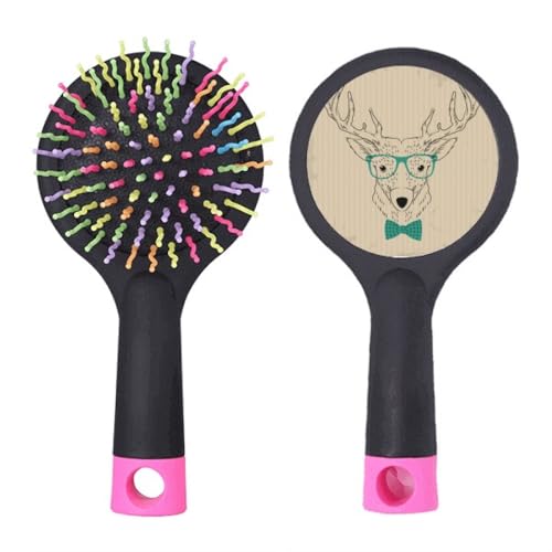 Brille Hirsch Tier Streifen Salon Entwirrung Haarbürste Kissen Basis von no/no