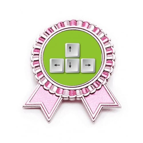 Cap Direction Guide Keyboard-Brosche Pin Pink Winner Award Medaille, M, Metall von no/no