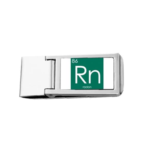 Chestry Elements Periodentabelle Rare Gas Radon Rn Slim Geldklammer Edelstahl Halter Pocket Wallet von no/no