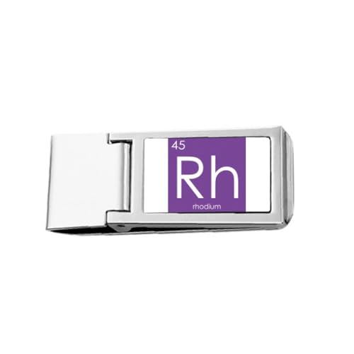 Chestry Elements Periodentabelle Übergang Metalle Rhodium Rh Slim Geldklammer Edelstahl Halter Pocket Wallet von no/no