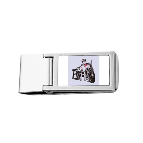 Chinesische rote Propaganda-Kerze, schmal, Geldklammer, Edelstahl, Taschenetui von no/no