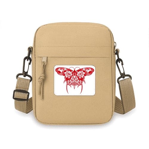 Chinesischer Drachen in Rot Crossbody Tasche Handy Geldbörsen Handtasche Schulter Mini Tasche von no/no