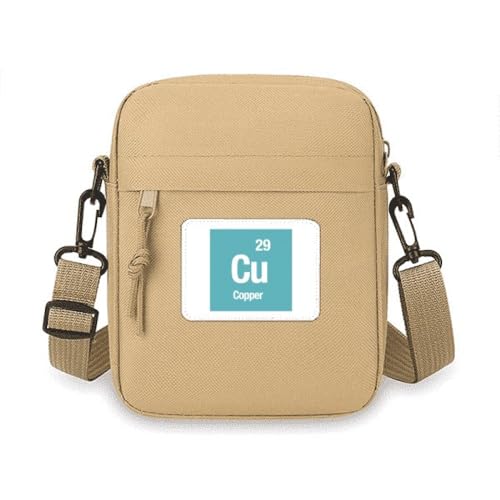 Cu Copper Checal Element Science Crossbody Bag Handy Geldbörsen Handtasche Schulter Mini Tasche von no/no