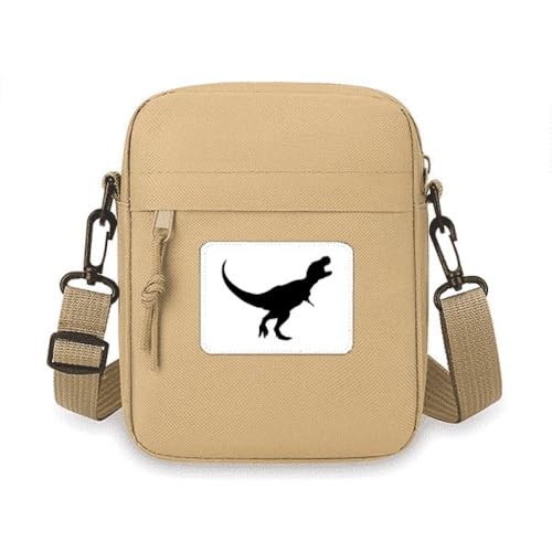 Dinosaurier-Umhängetasche, Handytasche, Handtasche, Mini-Umhängetasche, Schwarz von no/no