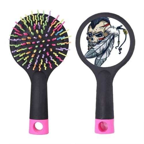 Feather Indisches Skelett Totem Salon Entwirrung Haarbürste Kissen Basis von no/no