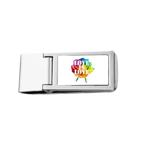 Flower Wrap Identifiziert Regenbogen-Gleichheit schlanke Geldklammer Edelstahl Halter Pocket Wallet von no/no