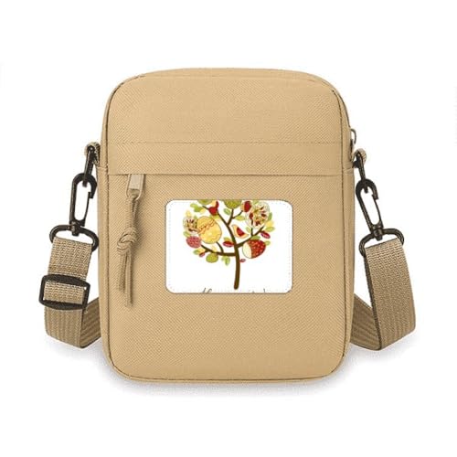 Frohe Ostern Festival Egg Tree Crossbody Tasche Handy Geldbörsen Handtasche Schulter Mini Tasche von no/no