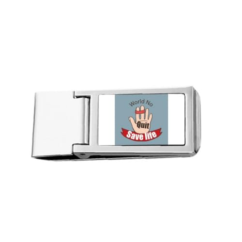 Geldbörse mit Logo Tie The Index and s Save Life Slim Money Clip Stainless Holder Pocket Wallet von no/no