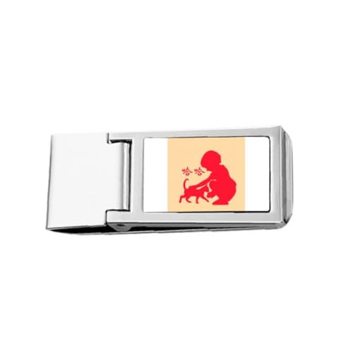 Geldscheinklammer für Kinder, die umrissen, Happy Haha schmal, aus Edelstahl von no/no