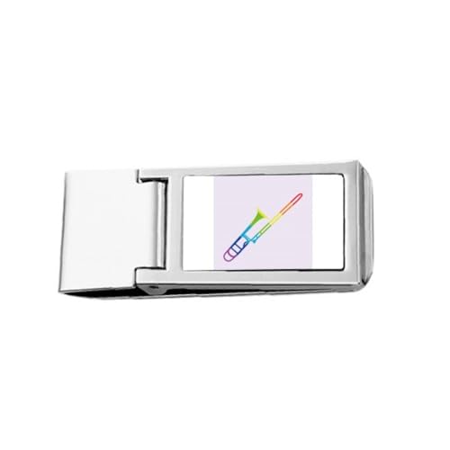 Geldscheinklammer für klassische Musikinstrumente, Regenbogenfarben, schmal, aus Edelstahl Geldscheinklammer für klassische Musikinstrumente, Regenbogenfarben, schmal, aus Edelstahl von no/no